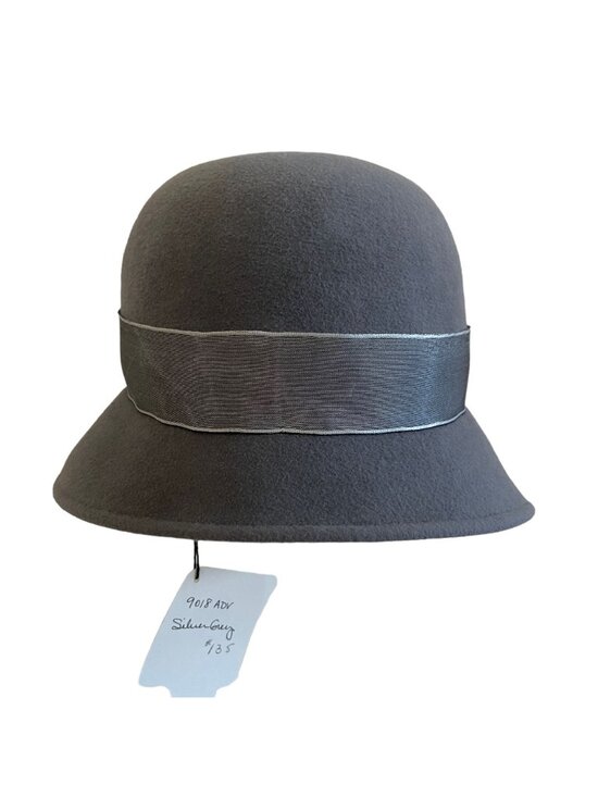 Louise Green Beaded Gray Felt Cloche Hat With Satin Band & Embellished Detailing main image 5
